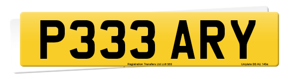 Registration number P333 ARY
