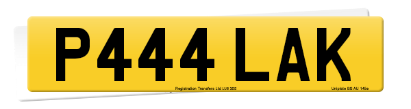 Registration number P444 LAK
