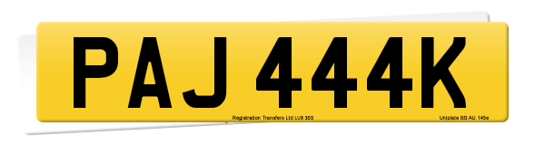 Registration number PAJ 444K