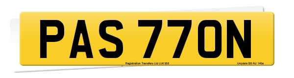 Registration number PAS 770N