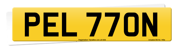 Registration number PEL 770N
