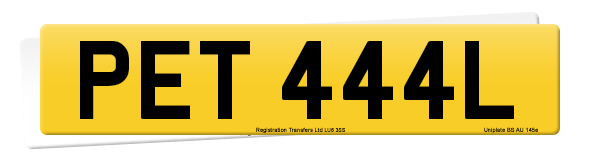 Registration number PET 444L