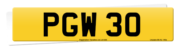 Registration number PGW 30