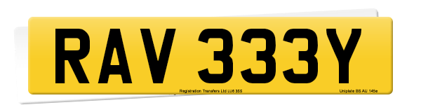 Registration number RAV 333Y