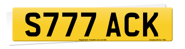 Registration number S777 ACK