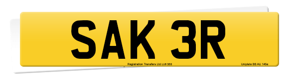 Registration number SAK 3R