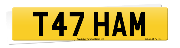Registration number T47 HAM