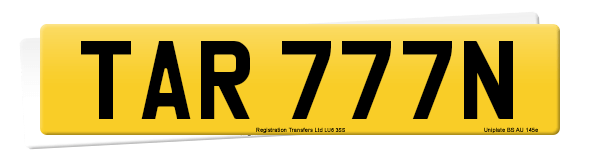 Registration number TAR 777N