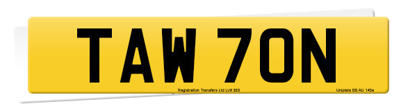 Registration number TAW 70N