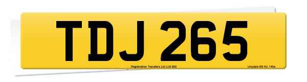 Registration number TDJ 265