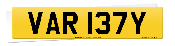Registration number VAR 137Y
