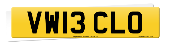 Registration number VW13 CLO