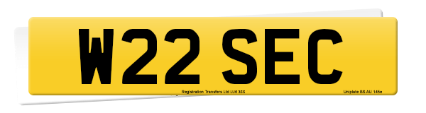 Registration number W22 SEC