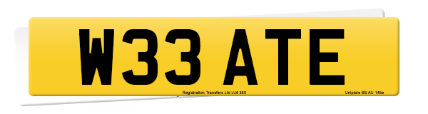 Registration number W33 ATE
