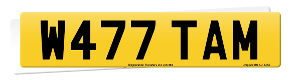 Registration number W477 TAM