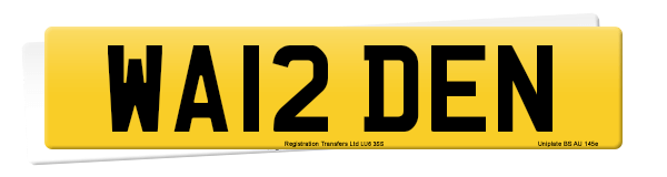 Registration number WA12 DEN