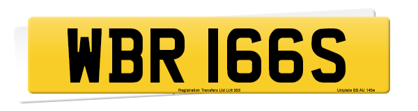 Registration number WBR 166S
