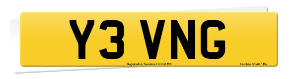 Registration number Y3 VNG