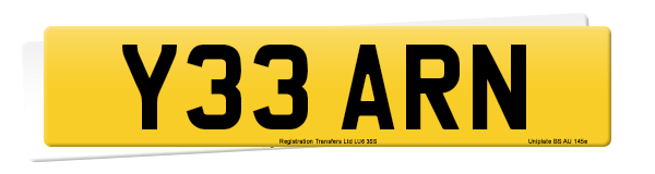 Registration number Y33 ARN