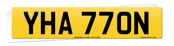 Registration number YHA 770N