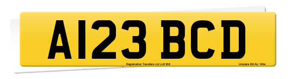 Prefix style registration A123 BCD