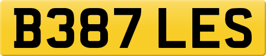 Private number plate B387 LES