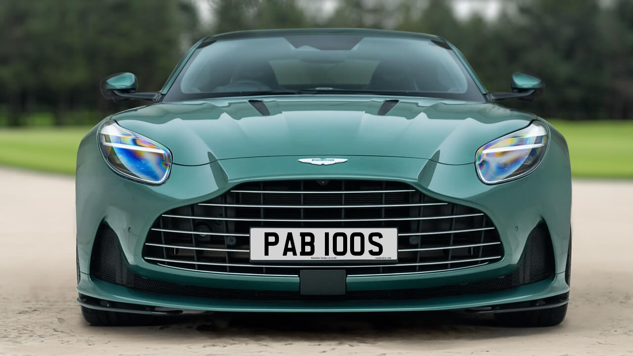 Car displaying the registration mark PAB 100S