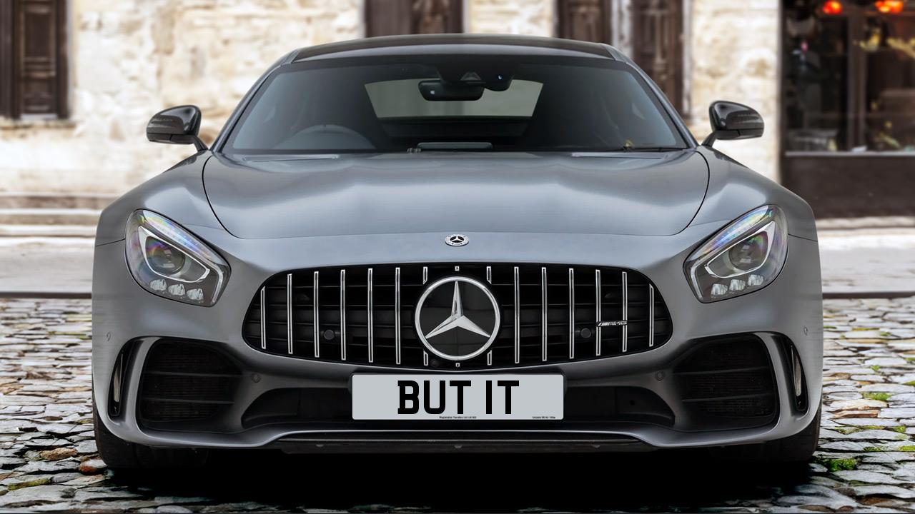 A Mercedes-Benz AMG GTR bearing the registration BUT 1T