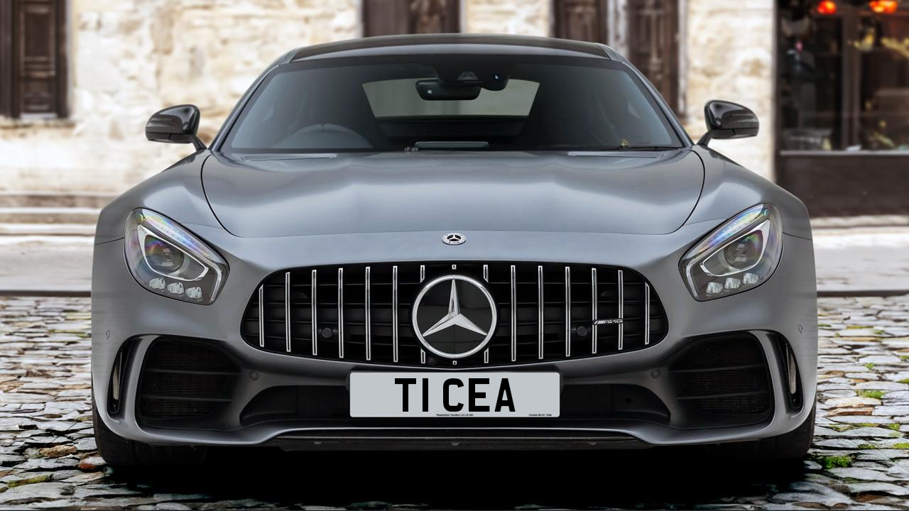 A Mercedes-Benz AMG GTR bearing the registration T1 CEA